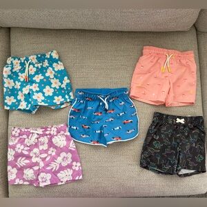 Cat & Jack Kids Swim Trunks - Blue, Coral, Turquoise, Purple, Black